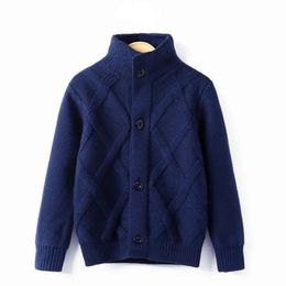 Cardigan 2023 Spring Autumn Boys Sweater Solid Color Keep Warm Knitting Jacquard Weave V neck For Kids 2 10 Years Old 231021