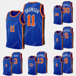 2023 24 NEW City Obi Toppin RJ Barrett Jalen Brunson Basketball Jersey Julius Randle New Yorks Evan Fournier Knick Derrick Rose Cameron