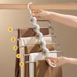 Hangers Multifunctional 5In1 Hanger Folding Pants Storage Rack Clothes Organiser Space Saving Wardrobe Bedroom Closets