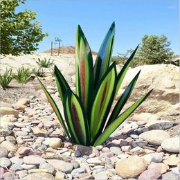 Garden Decorations 13.7Inch Tequila Rustic Sculpture DIY Hand Painted Metal Agave Plants Outdoor Lawn Ornaments Retail