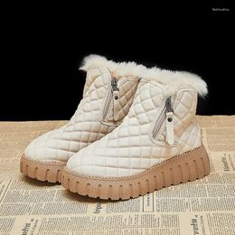Boots Women Ankle Outdoor Shoes For Winter 2023 Trend Fur Platform Snow Bota Feminina Short