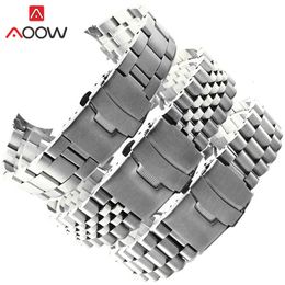 Watch Bands Stainless Steel Band Strap 20mm 22mm Seamless Folding BUCKle Diving Men Sport Replacement Bracelet Watch Accessories 231020