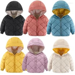 Jackets Kids Girls Thick Cotton Boys Coat Autumn Winter Children Down Padded Baby Jacket Plus Velvet Warm Outerwear