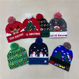 Christmas Hat Fashion For Kids And Adults Christmas Hat Jacquard Knitted Hat Men's And Women's Wool Ball Insulation Wool Sleeve Cap Ear Protection And Cold Hat