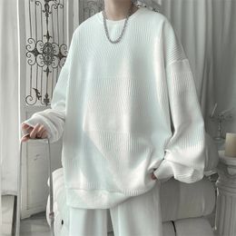 Men's Hoodies Sweatshirts 2023 Jacquard Sweatshirt Mens White Pullover Streetwear Casual Fashion Clothes Oversized Korean Harajuku T Shirt 231020