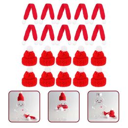 20 Pcs Mini Decor Beanie Miniature Christmas Scarf Hat Xmas Cup Cover Lid Party Supplies Knitting Wool Decoration Baby 230920