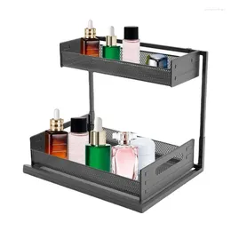 Kitchen Storage Under Sink Organiser Pull Out 2 Tiers Multipurpose Shelf L-Shaped Bathroom Organisers And With A