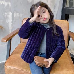 Jackets Autumn Winter Kids Clothes High Quality Velvet Fabric Warm Coat Fashionable And Simple Girl's