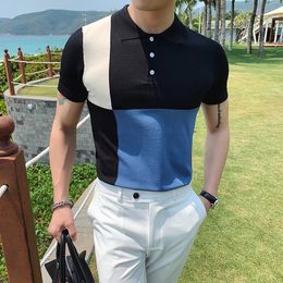 Men's T-Shirts Brand Clothing British Style Men's Casual POLO Shirt/High Quality for Men Slim Fit Knitting POLO Shirts/Plus size S-3XL 231021