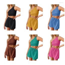 Women's Tracksuits Women's Casual Women Summer 2PCS Crop Top Camis And Shorts Sets Outfit Clothes Set