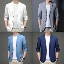 Men's Suits Men Suit Coat Formal Business Commute Style Long Sleeves Lapel Solid Thin Double Buttons Loose Pockets Spring Fall Jacket