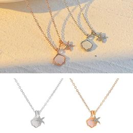 Pendant Necklaces Fashion Zircon Starfish Necklace Cute Crystal Choker