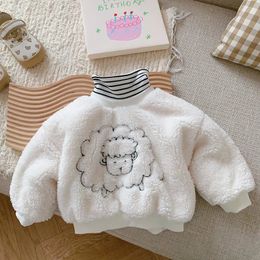 Hoodies Sweatshirts Children's Thickened Sweater 6 Years Old Autumn And Winter Girls' Lamb Top Boys' Fleece Kids Clothes 231021