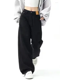 Women's Jeans Hippie Black Baggy Women Y2K Harajuku Korean Oversize Wide Leg Denim Pants Female Casual Kpop Streetwear Trousers
