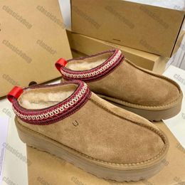 Tasman Slippers Chestnut Fur Slides Sheepskin Shearling Tazz NEW Mules Women Men Ultra Mini Platform Boot Slip-on Shoes Suede5k