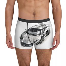 Underpants Luxury Sports Car Underwear Pencil Drawing Schematics Comfortable Shorts Briefs Pouch Men's Large Size Boxershorts