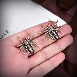 New Design B-Letter WomenEar Studs GOTH SPIDER EARRINGS IN GREY Copper Plating Vintage gold earring Hiphop Designer Jewellery