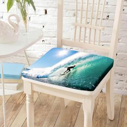 Pillow Surfing Wave Print Chair Polyester Backrest S Softness Stretch Chairs Decorative Recliner Floor Home Decor