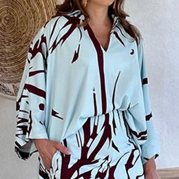 Women's Sleepwear Pajamas Suit Casual Loungewear Trousers Satin Home Clothes Nightwear Summer Long Sleeve Shirt&pants