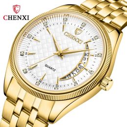 Men's Wrist Watch Original Waterproof Calendar Quartz Hand Clock Elegance Gold Watches High Quality