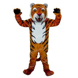 Halloween Cute Tiger Mascot Costume Top Quality Cartoon Character Outfits Suit Unisex Adults Outfit Birthday Christmas Carnival Fancy Dress