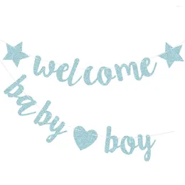 Party Decoration Welcome Baby Glitter Banner Shower Hanging Birthday Supply