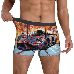 Underpants Speed Sports Car Underwear Wall Graffiti Various Styles Males Customs Stretch Trunk Boxer Brief Big Size
