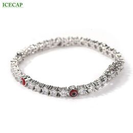 Icecap Fashion Jewelry Bracelet Selling Red Eye Tennis Chain Necklace Bracelet 4mm Hip Hop Natural Stone Bracelet for Men