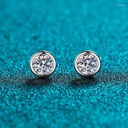 Stud Earrings Moissanite Jewelry Hippop Accessories 925 Sterling Silver Round Cut Bubble Wedding Gift For Women GRA Certified