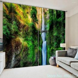 Blankets 2023 Natural Forest Landscape Waterfall Blackout Curtains For Living Room Kitchen Curtain Bedroom Window Treatments Drapes