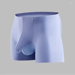 Underpants 3pcs Ice Silk Boxers Sexy Men Boxer Mens Underwear Shorts U Pouch Soft Man Fashion Panties Calzoncillos Cuecas