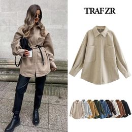 Womens Wool Blends TRAF ZR Coats and Mixtures for Women Winter Elegant Tweed In Large Size Coat Autumn Jackets Ladies 231021