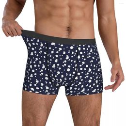 Underpants Dalmatian Print Underwear Navy Blue And White Men Shorts Briefs Stretch Trunk Oversize Panties