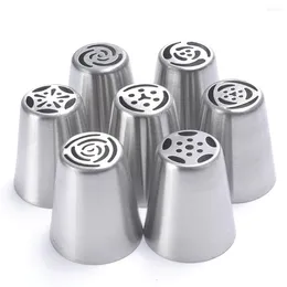 Baking Tools 7PCS/Set Stainless Steel Russian Tulip Icing Piping Cake Nozzles Pastry Decoration Tips Decorating Bakeware