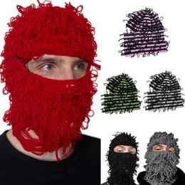 BeanieSkull Caps Spooky Knitted Beanie Hat Halloween Messy Coils Ghost Balaclava Hat Costume Party Cosplay Ghost Party Hats 231021