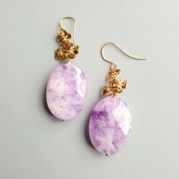 Dangle Earrings LiiJi Real Lavender Amethyst Natural Stone 925 Sterling Silver Handmade Drop Delicate Jewellery For Women Gift