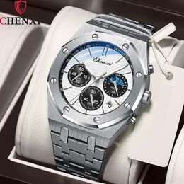 CHENXI High Quality Watch for Men Stainless Steel Chronograph Quartz Wristwatches Fashion Sports Waterproof Watches Male