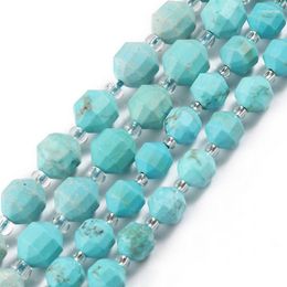 Beads Faceted Turquoise Jade Stone OIive Shape Loose For Jewelry DIY Making Bracelet Accessories 8 8/10 10mm 15inch
