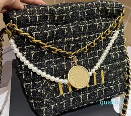 Shopping Bag Gold Metal Hanger Underarm Bag Large Capacity