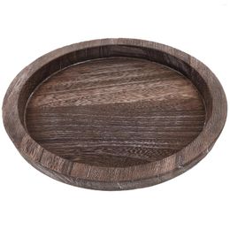 Candle Holders Tray Round Wood Home Supply Vintage Creative Holder Wooden Table Ornament Trays