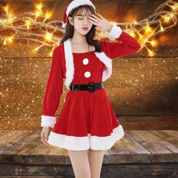 Casual Dresses For Women 2023 Midi Fashion Shawl Lady Long Sleeved Velvet Christmas Dress Costumes