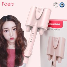 Curling Irons Hair Curler Negative ions Hair Splint Three Barrel Ceramic Curling Iron Button Deep Wavy Egg Rolls Hair Care Fast Styling Tools 231021