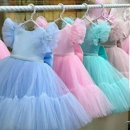 Girl's Dresses Pageant Formal Bridesmaid Dresses Girls Tulle Fluffy Wedding Princess Dress For Kids Elegant Children Birthday Party Prom Gown 231021