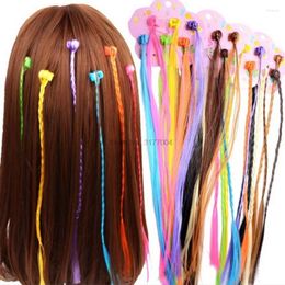 Hair Accessories DHL 500set 6pcs/set Girls Colourful Wigs Ponytail Ornament Pin Beauty Clip Headwear Kids Accessorie