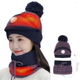 Berets Heating Hat Heated Beanie Head Warmer Exquisite Softness USB Charging