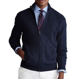أزياء جديدة ألوان صلبة سترة للرجال Cardigan Slim Fit Knitred 100 ٪ Cotton Autumn Winter Casual Men Cloths 8503