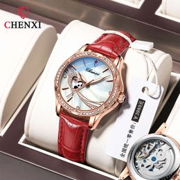 CHENXI New Watch Mechanical Ladies Automatic Bracelet Diamond Watches Female Waterproof Luminous Wristwatch for Women