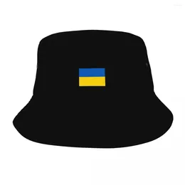 Berets Outdoor Bucket Hat Ukraine Flag Ukrainian Panama Cap Unisex Cotton Fisherman Reversible Fishing Hats Winter