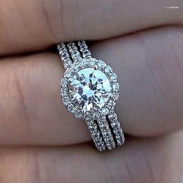 Wedding Rings Huitan Elegant Lady's Accessories Cubic Zirconia 2023 Ly Fashion Jewelry Engagement For Women Nice Gift