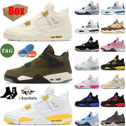 Originals 4s Travis Cactus Jack 4 basketball shoes for men women Scots Pine Green WMNS Sail Vivid Sulfur Military Black Cat Thunder White Oreo OG Sneakers With Box